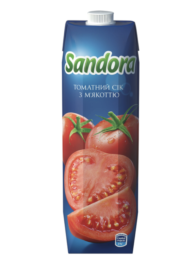 Сік Sandora Томатний з сіллю 0.95 л тетра-пак